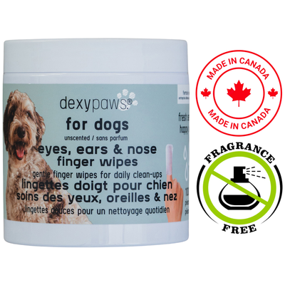 Dexypaws - Unscented & Gentle Finger Wipes For Dogs - 100 Count