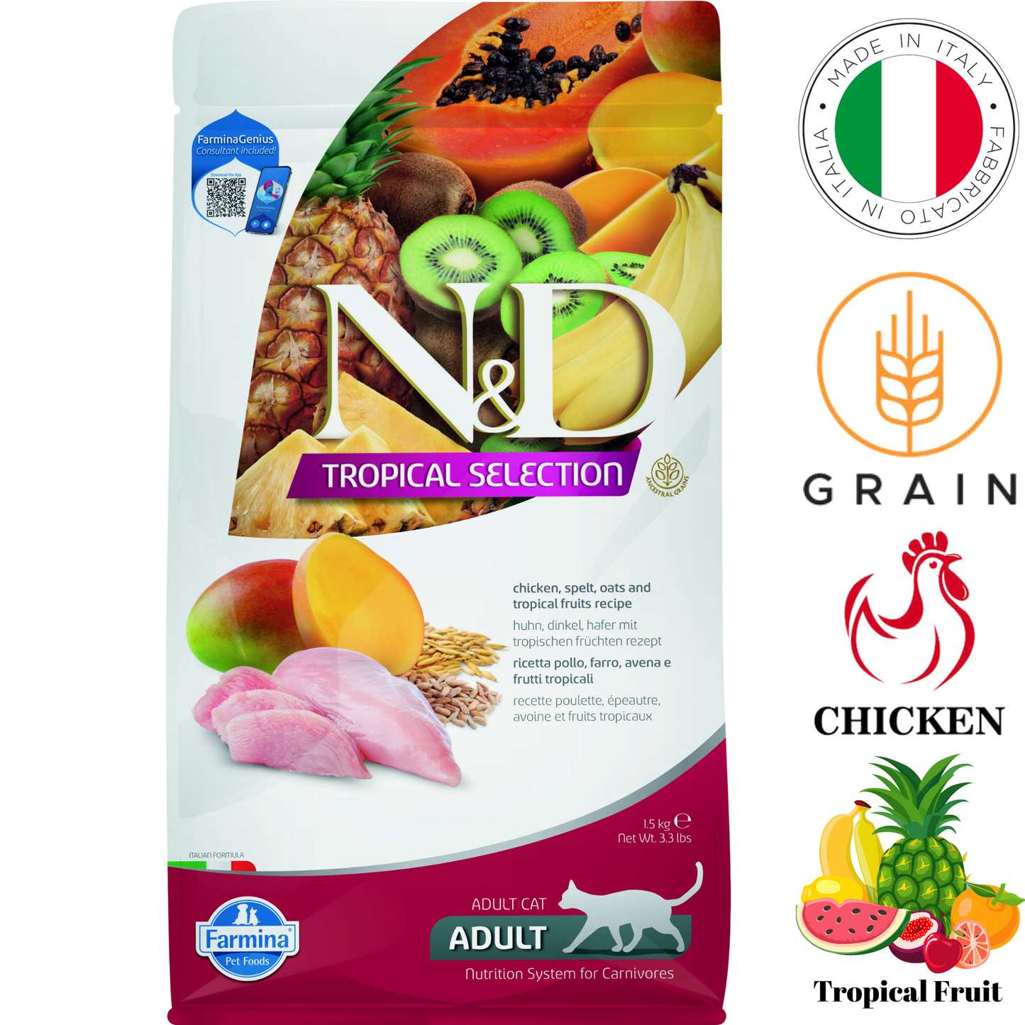 Farmina - Tropical Selection Chicken & Tropical Fruits Dry Cat Food