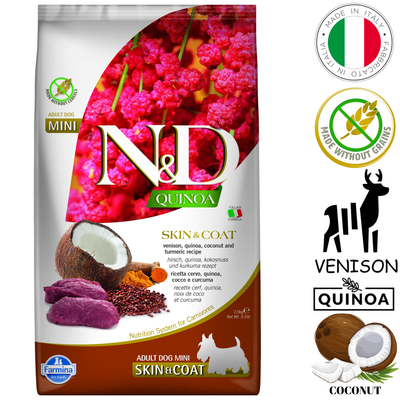 Farmina - Skin & Coat Venison & Quinoa Adult Mini Dry Dog Food - 5.5 lb