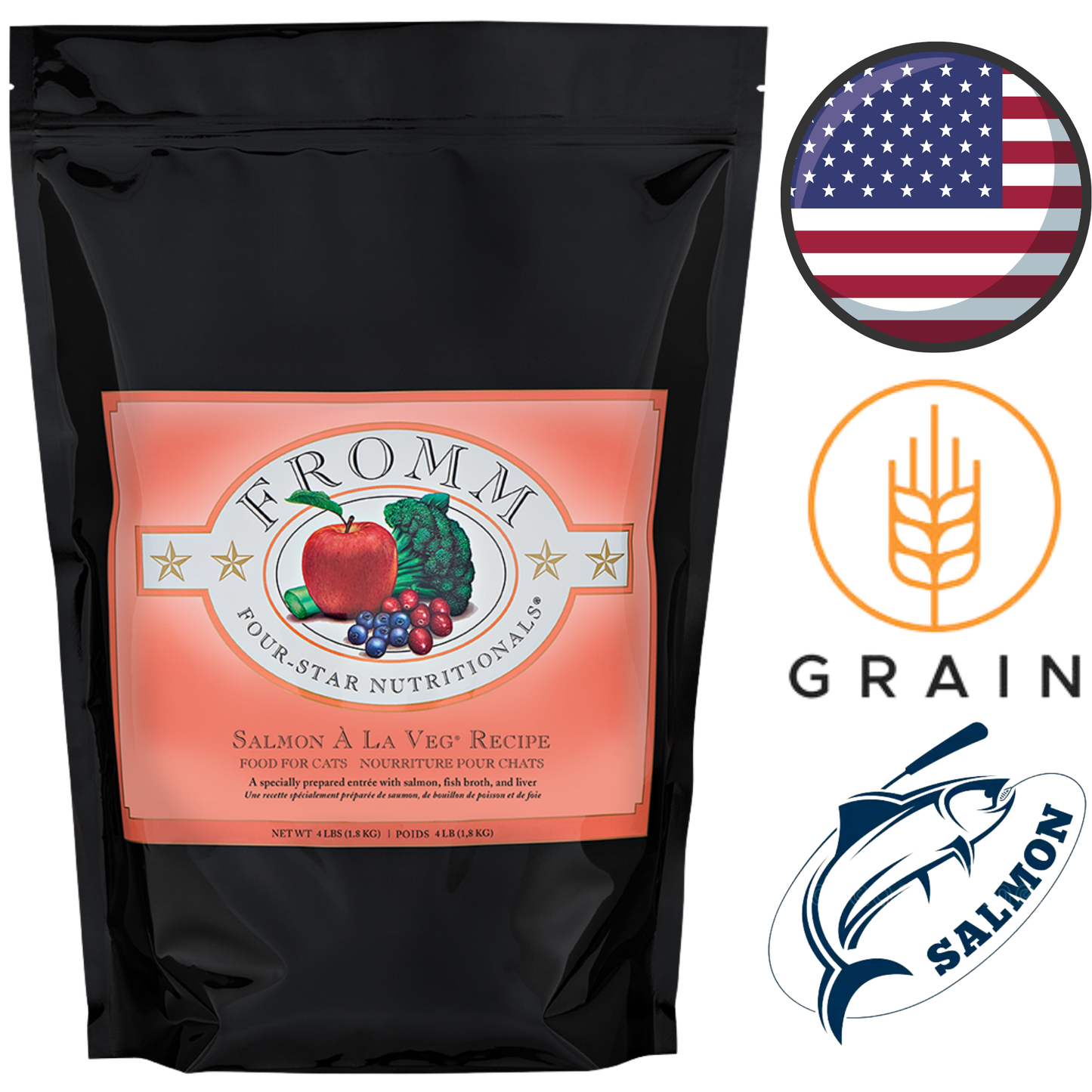 Fromm - Four Star Nutritionals Salmon A La Veg Dry Cat Food - 4 lb