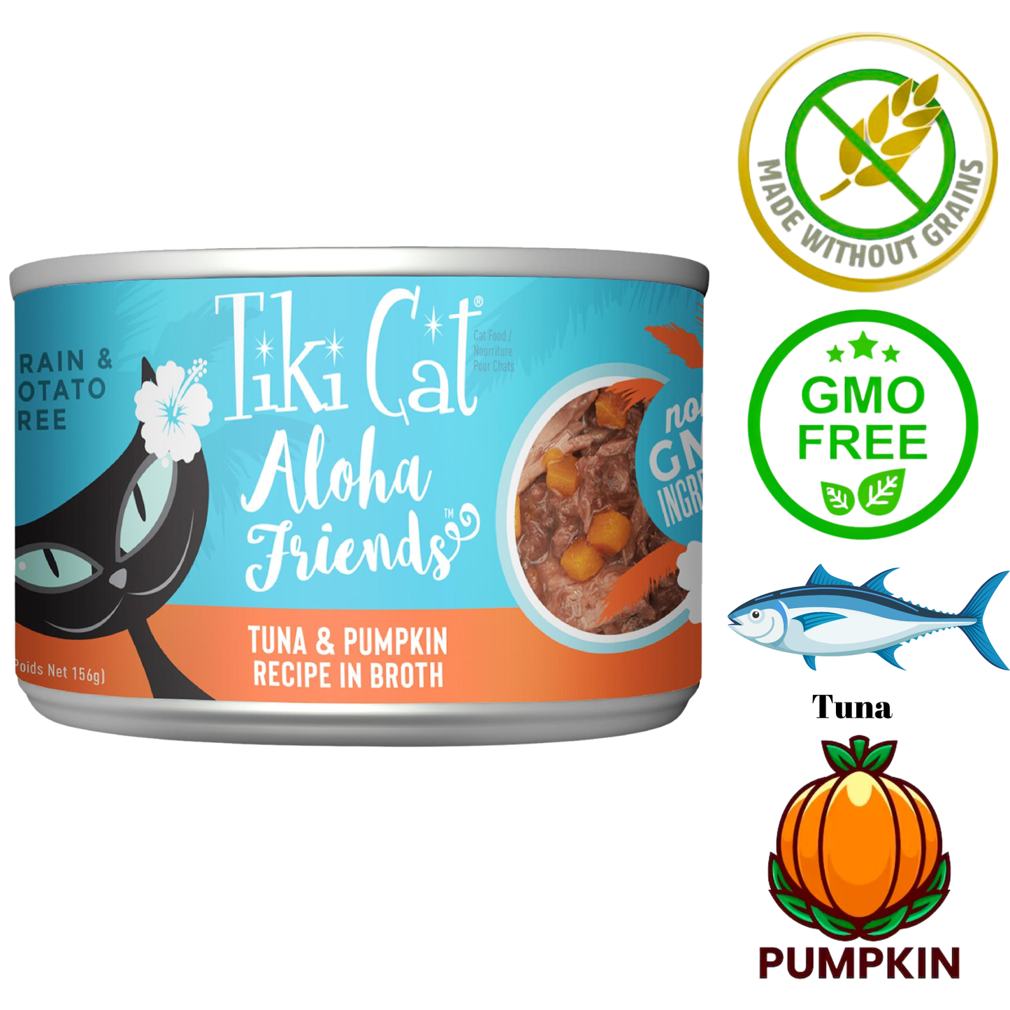 Tiki Cat - Aloha Friends Tuna & Pumpkin In Broth Canned Cat Food - 3 Oz