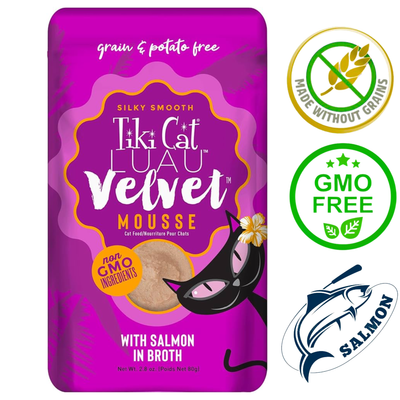 Tiki Cat - Luau Velvet Mousse Salmon In Broth Wet Cat Food Pouch - 2.8 Oz