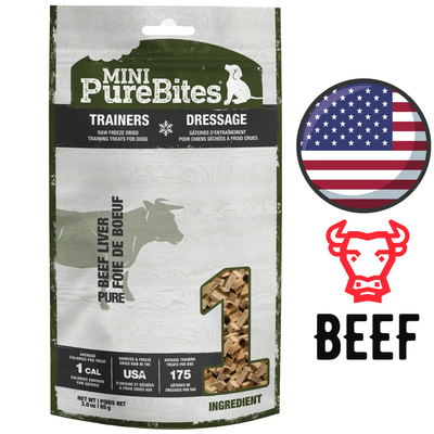 PureBites - Beef Liver Mini Trainers Freeze Dried Dog Treats - 85 Grams