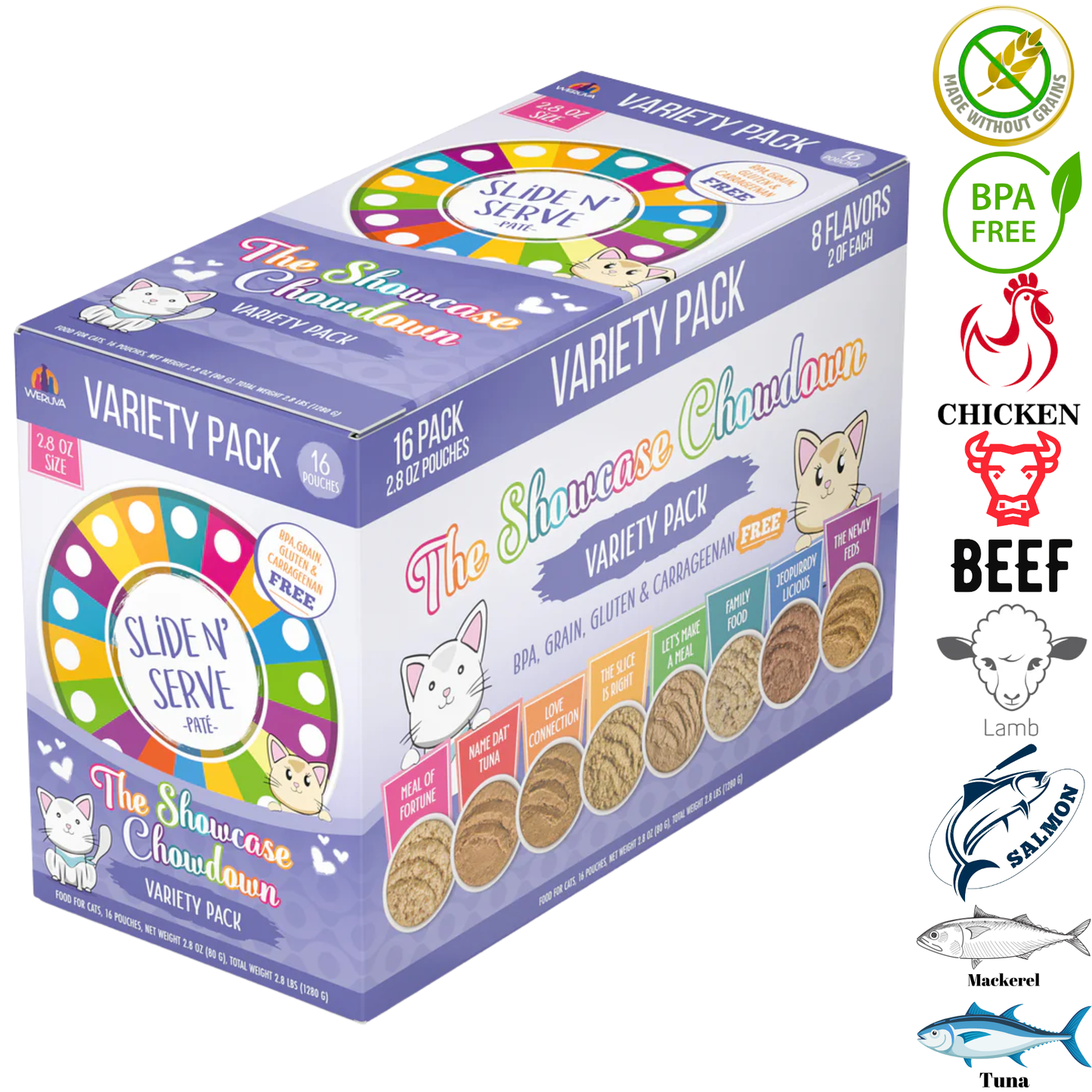 Weruva - The Showcase Chowdown Variety Pack Wet Cat Food Pouch - 2.8 Oz