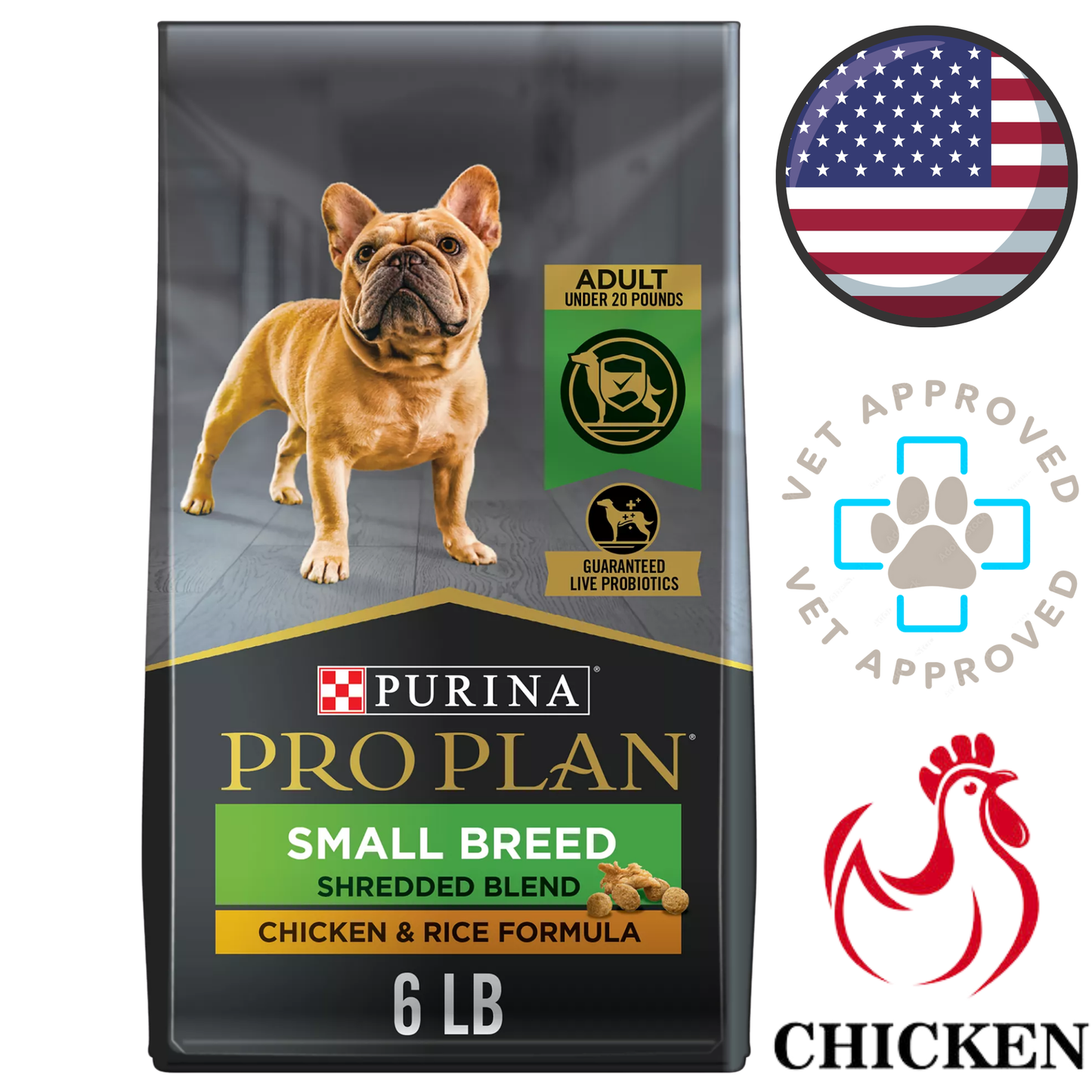 Purina - Pro Plan Small Breed Adult Shredded Blend Chicken & Rice Dry Dog Food