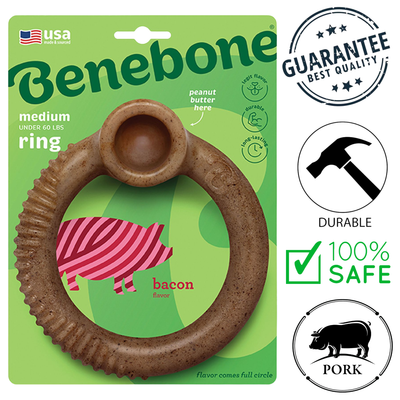 Benebone - Bacon Ring Dog Chew Treat