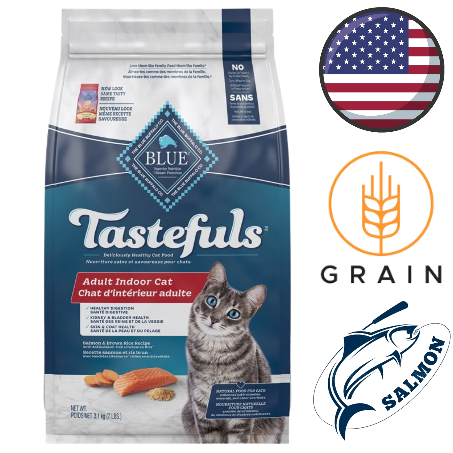 Blue Buffalo - Tastefuls Indoor Salmon Adult Dry Cat Food