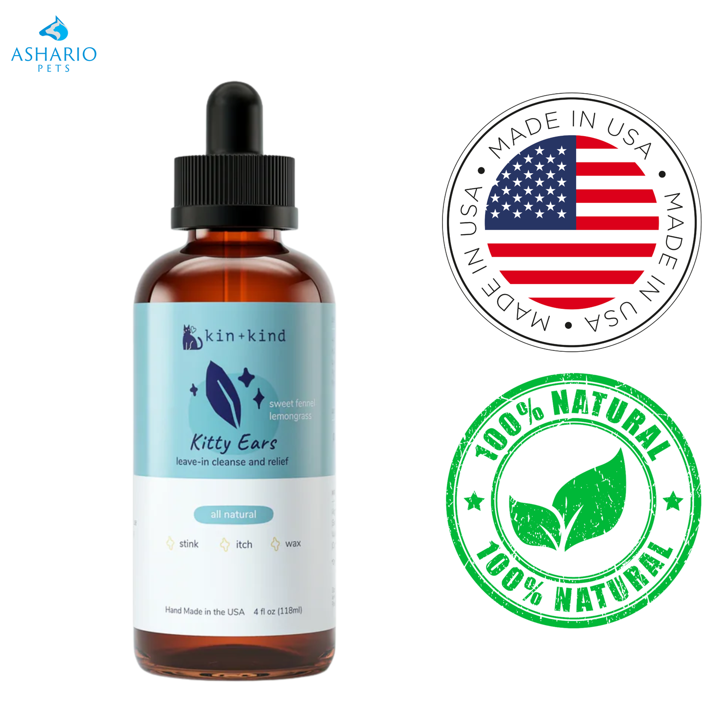 Kin+Kind - Natural Kitty Cat Ear Cleanser — main