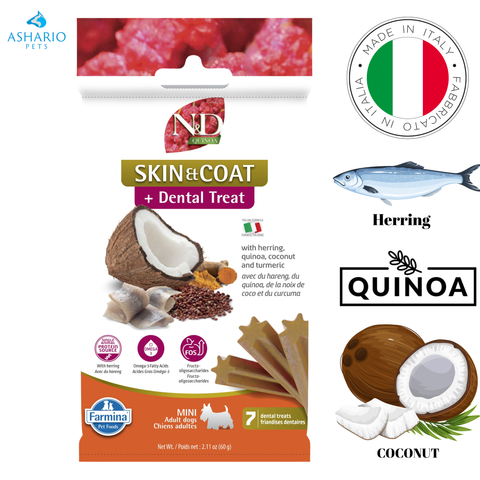 Farmina - Skin & Coat Herring & Quinoa Adult Mini Dental Dog Treats — main