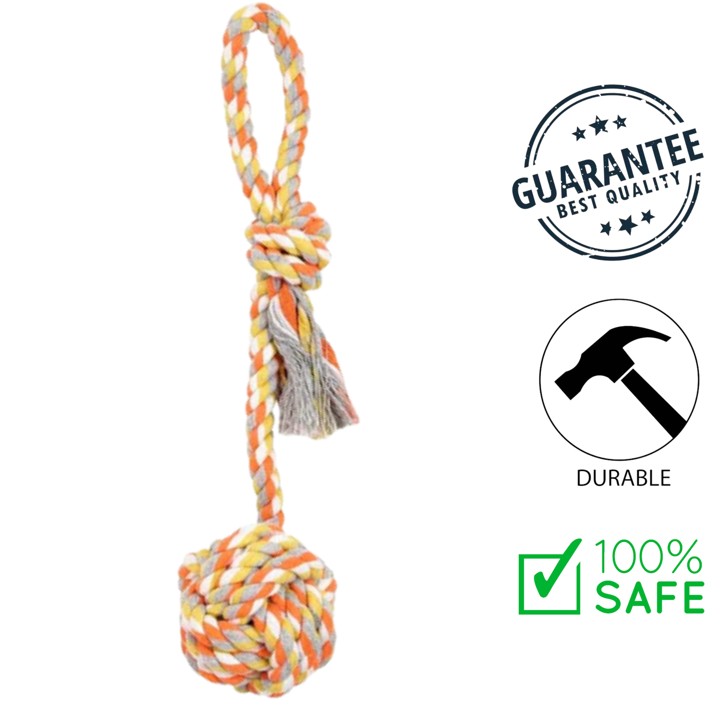 BuD'z - Rope With Stem And Loop Orange & Yellow - 15 In