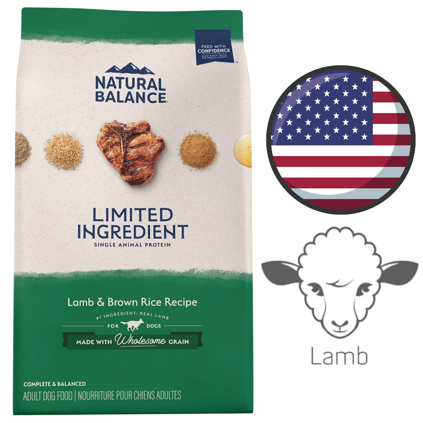 Natural Balance - Limited Ingredient Diet Lamb & Brown Rice Dry Dog Food - 4 lb