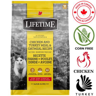 Lifetime - All Life stages Chicken Turkey And Oatmeal Dry Cat Food