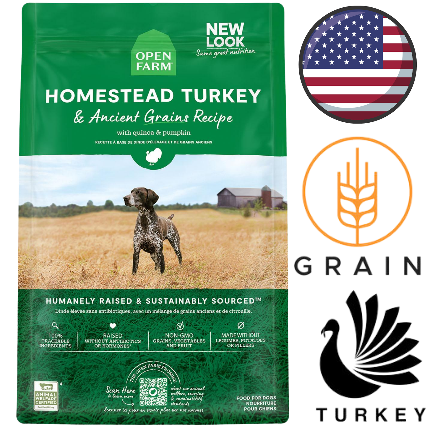 Open Farm - Homestead Turkey & Ancient Grains Dry Dog Food