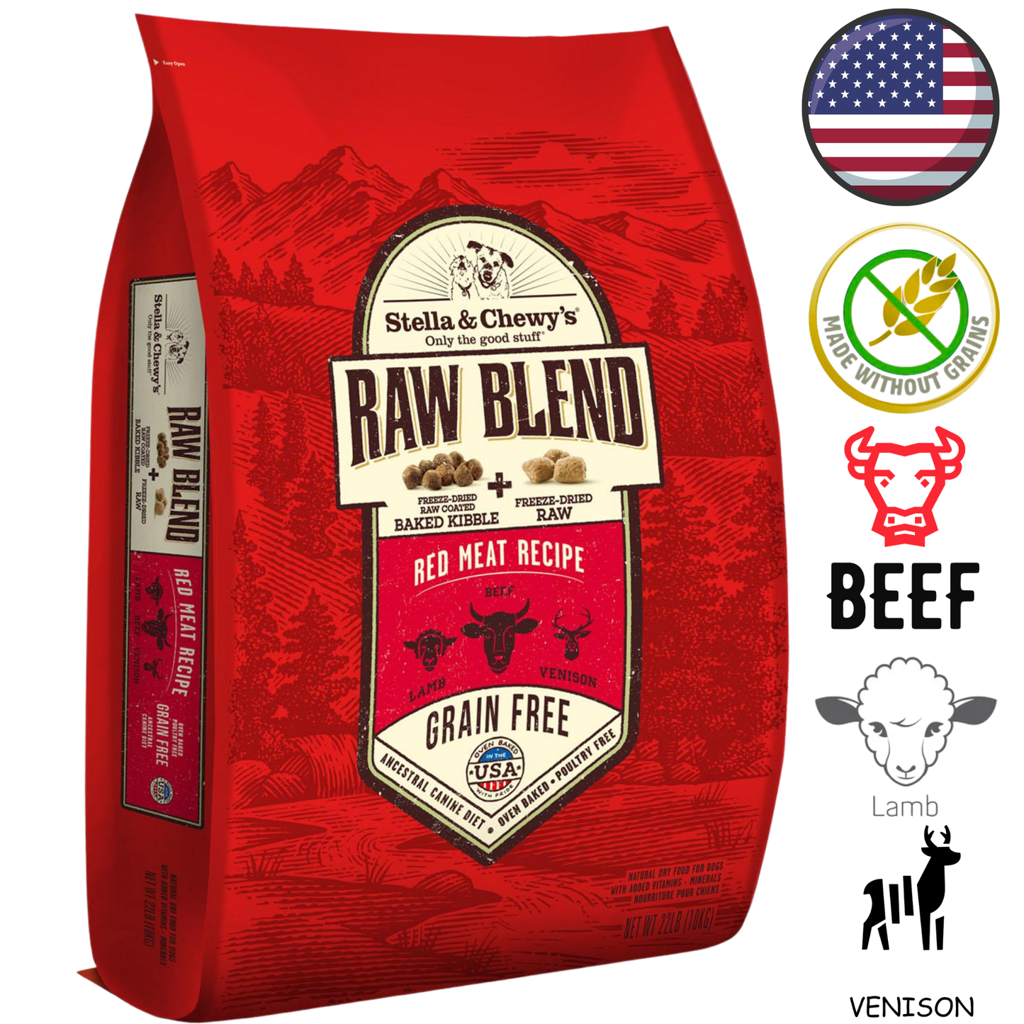 Stella & Chewy's - Grain Free Red Meat Raw Blend Kibble Dry Dog Food