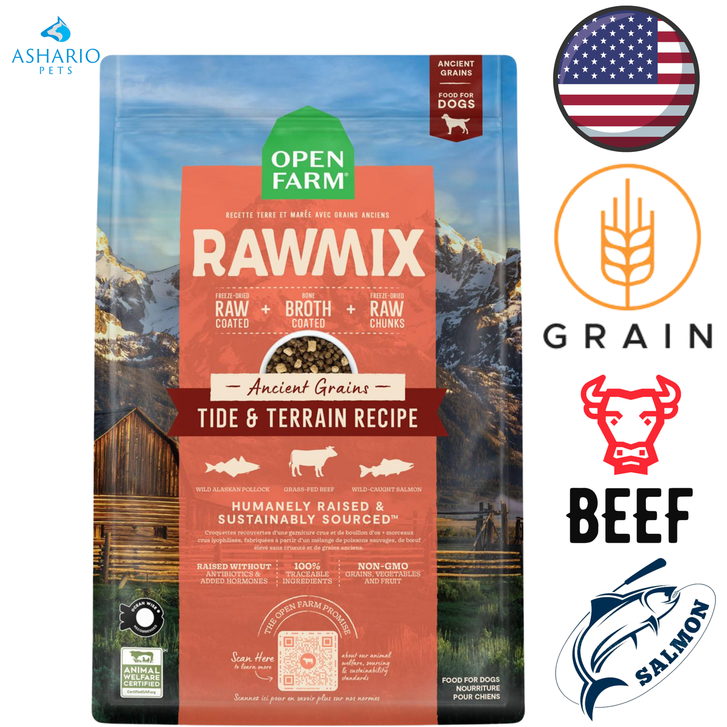 Open Farm - Tide & Terrain & Ancient Grains RawMix Dry Dog Food