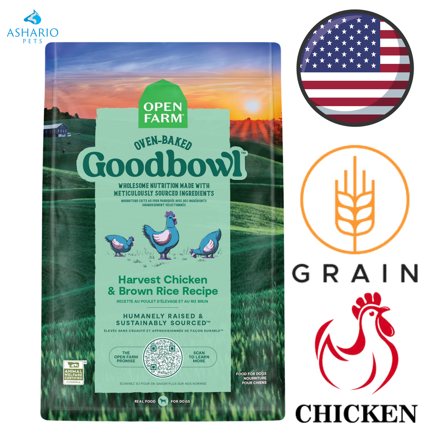 Open Farm - Goodbowl Harvest Chicken & Brown Rice Dry Dog Food