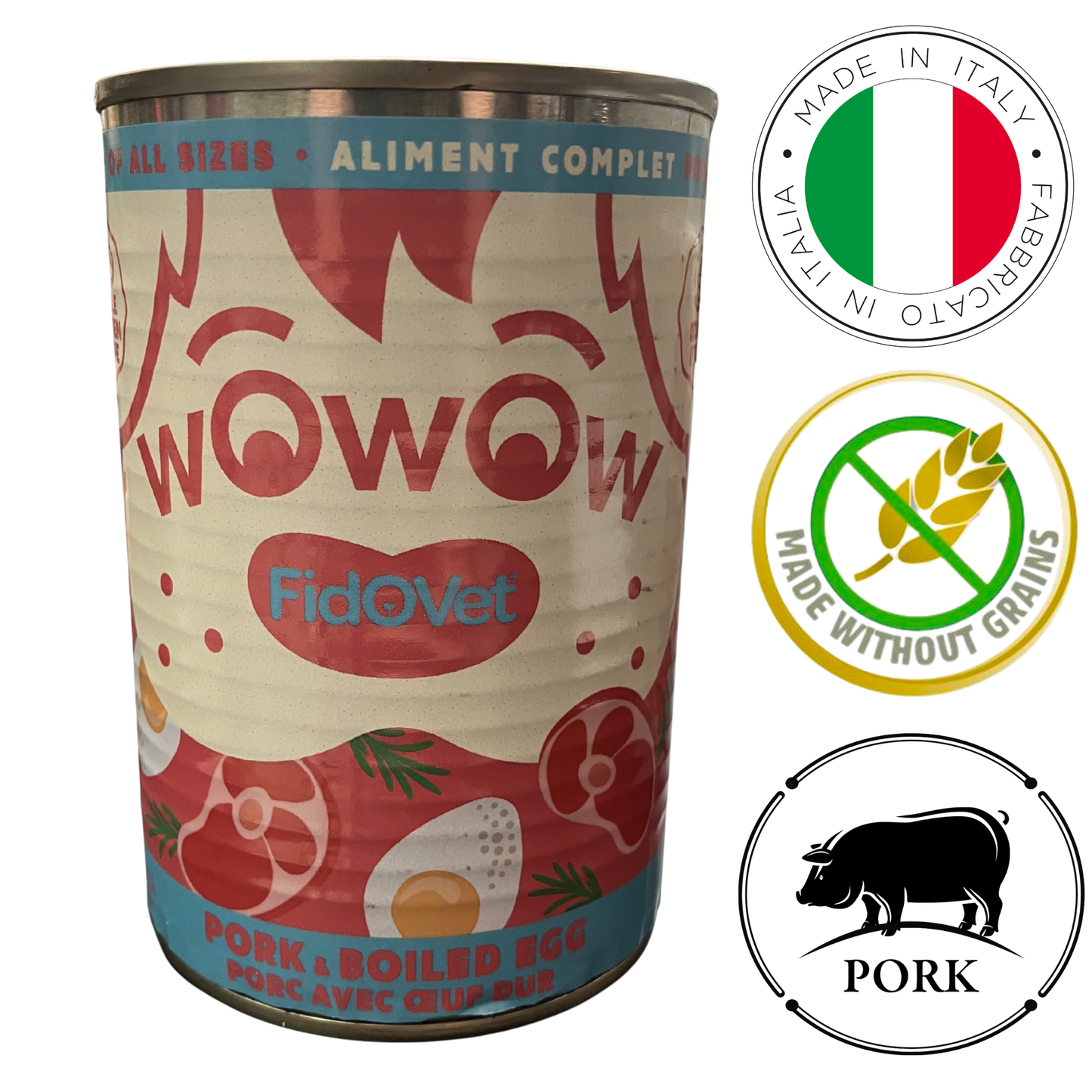 FidoVet - Wowow Pork & Boiled Egg Puppy Canned Dog Food — main