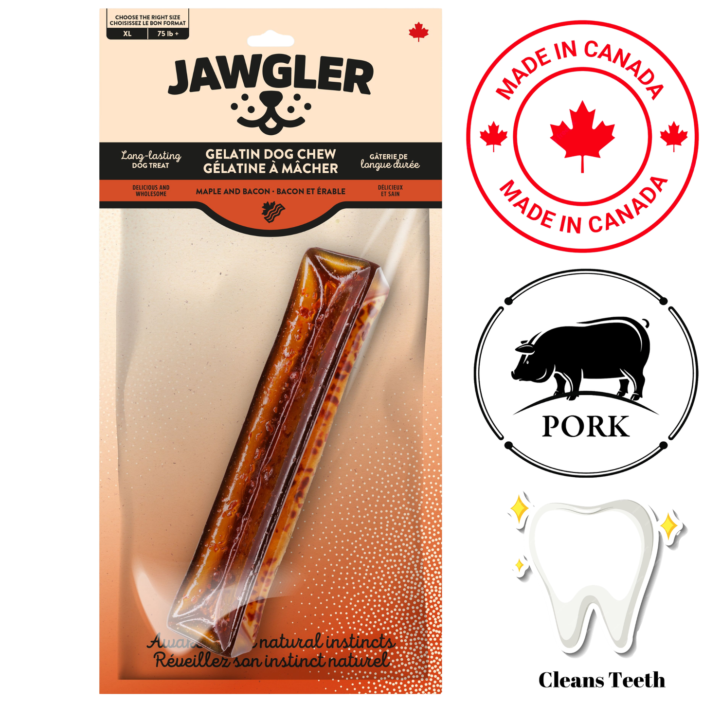 Jawgler - Bacon & Maple Gelatin Dog Chew — view 2