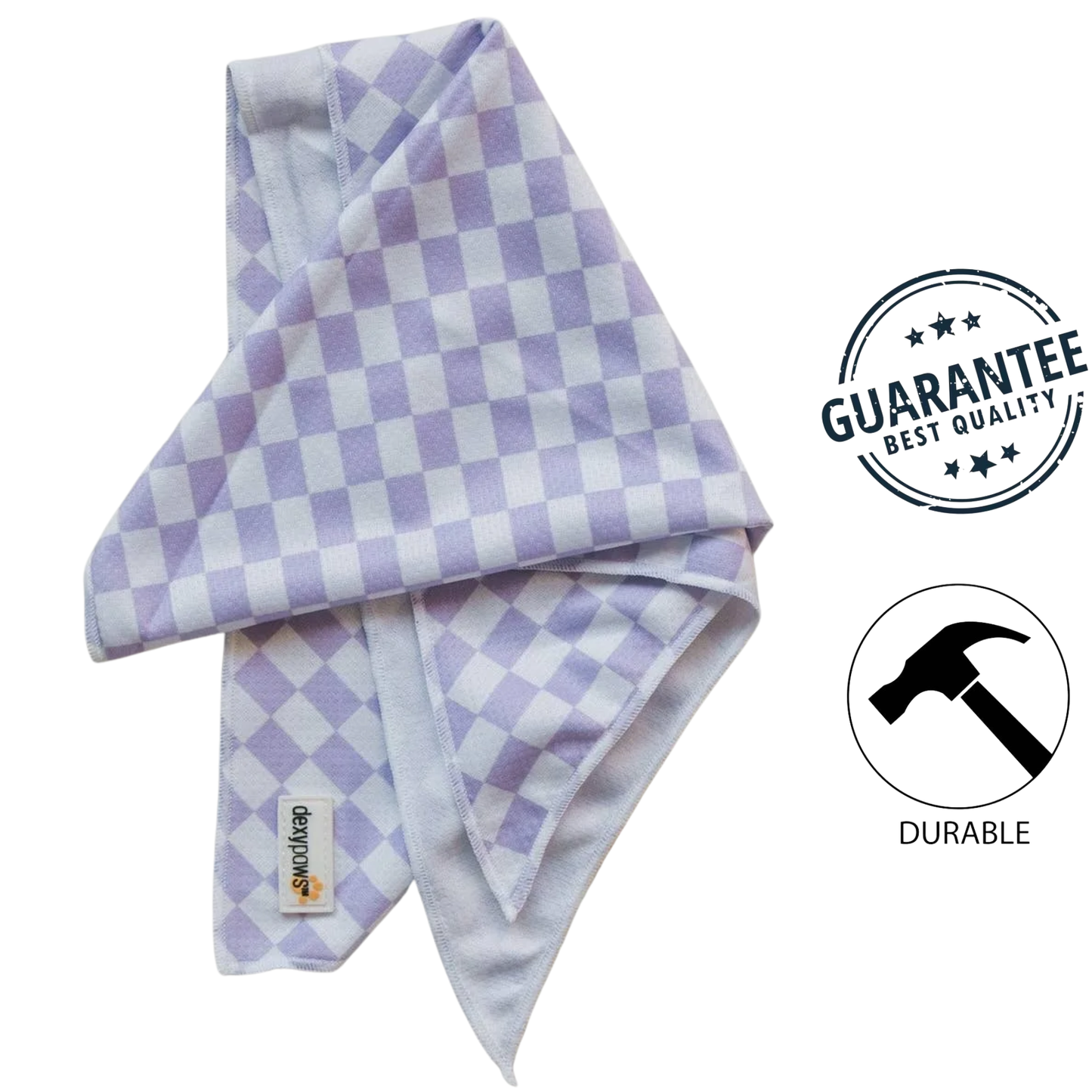 Dexypaws - Cooling Bandana in Lilac Checkers — main