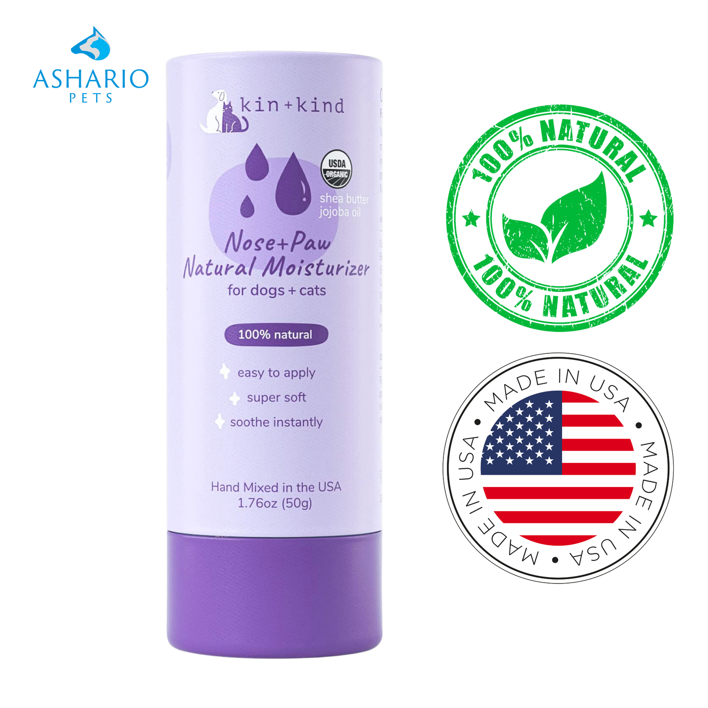 Kin+Kind - Nose and Paw Moisturizer Stick For Cats & Dogs