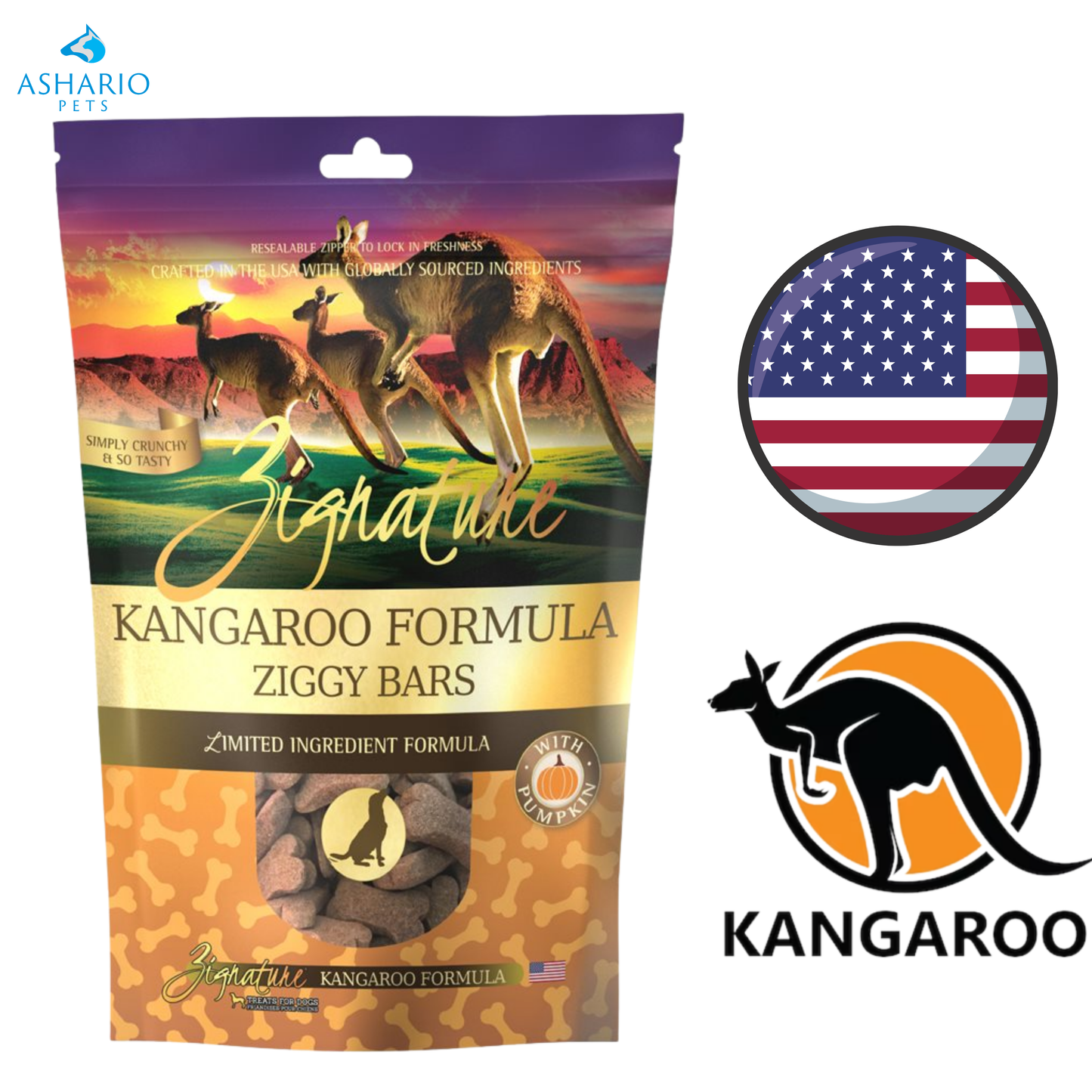 Zignature - Ziggy Bars Kangaroo Biscuit Dog Treats