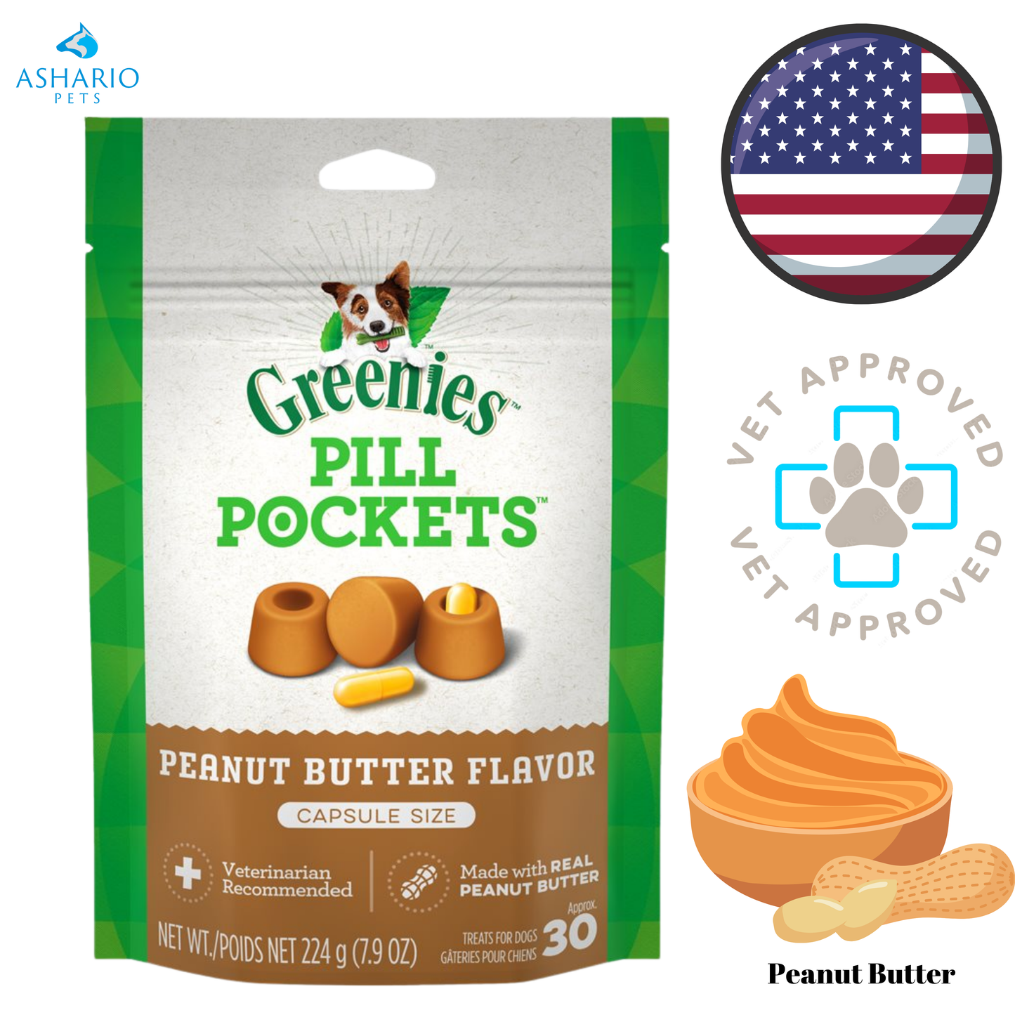 Greenies - Pill Pockets Peanut Butter Dog Treats