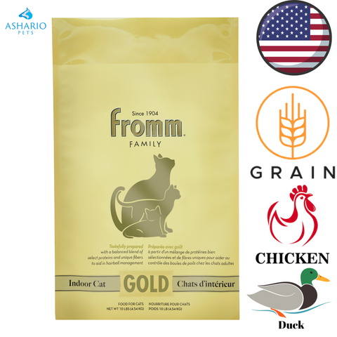 Fromm - Croquettes pour chats adultes Gold Indoor Hairball Control - 1,8 kg