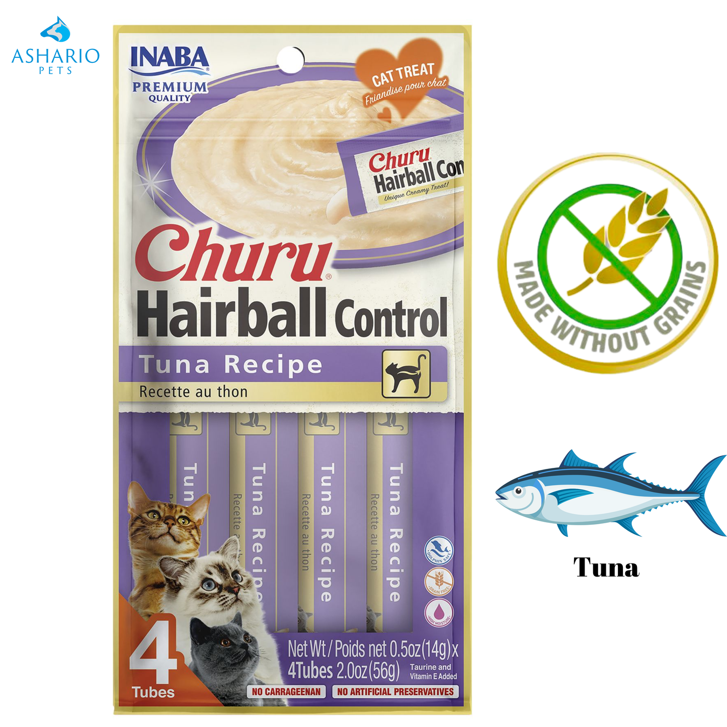 Inaba - Churu Hairball Control Tuna Recipe Cat Treats