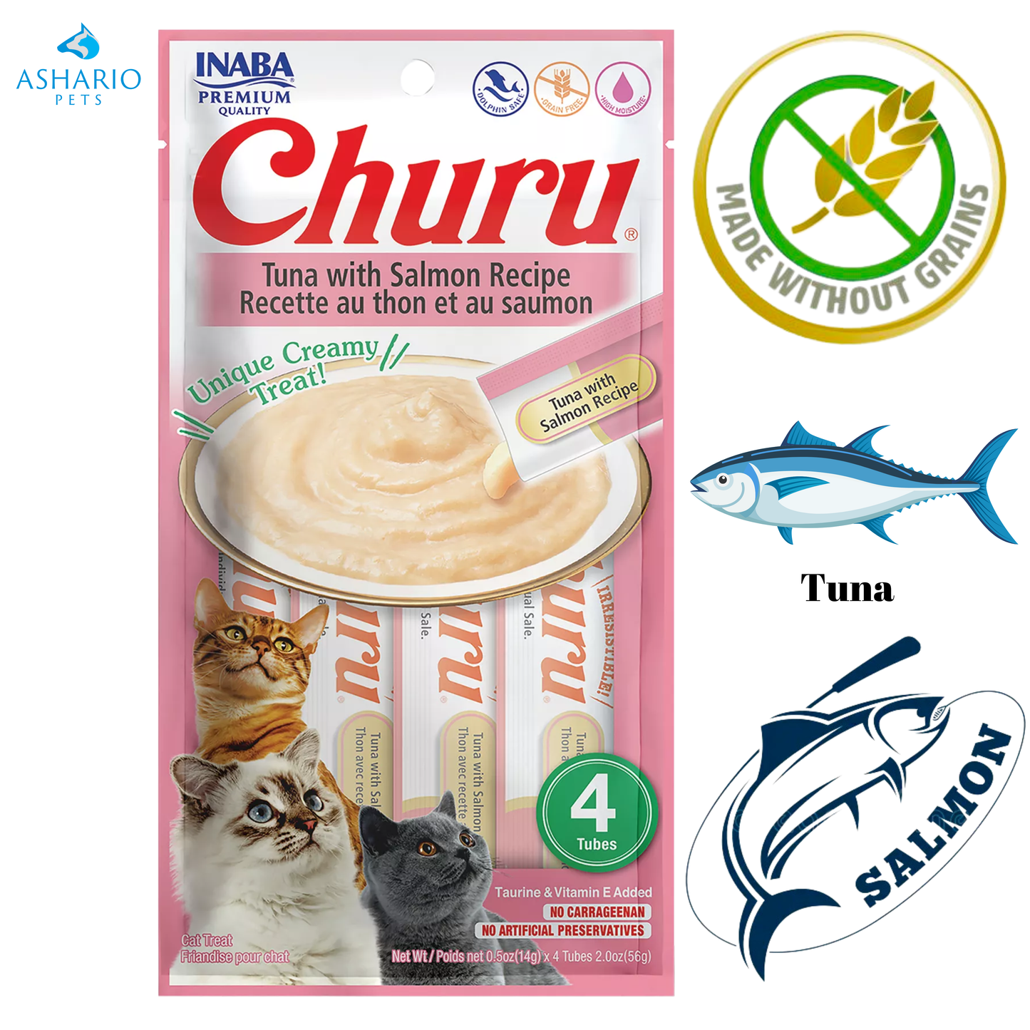 Inaba - Churu Salmon & Tuna Recipe Cat Treats