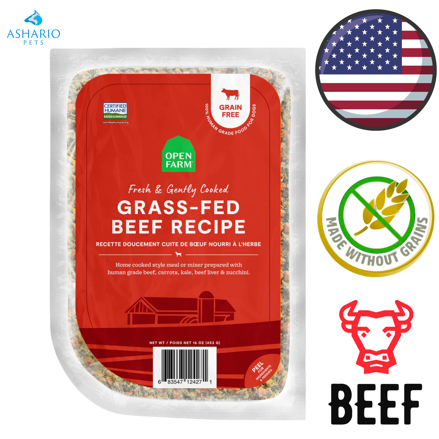 Open Farm - Gently Cooked Grass-Fed Beef Raw Dog Food