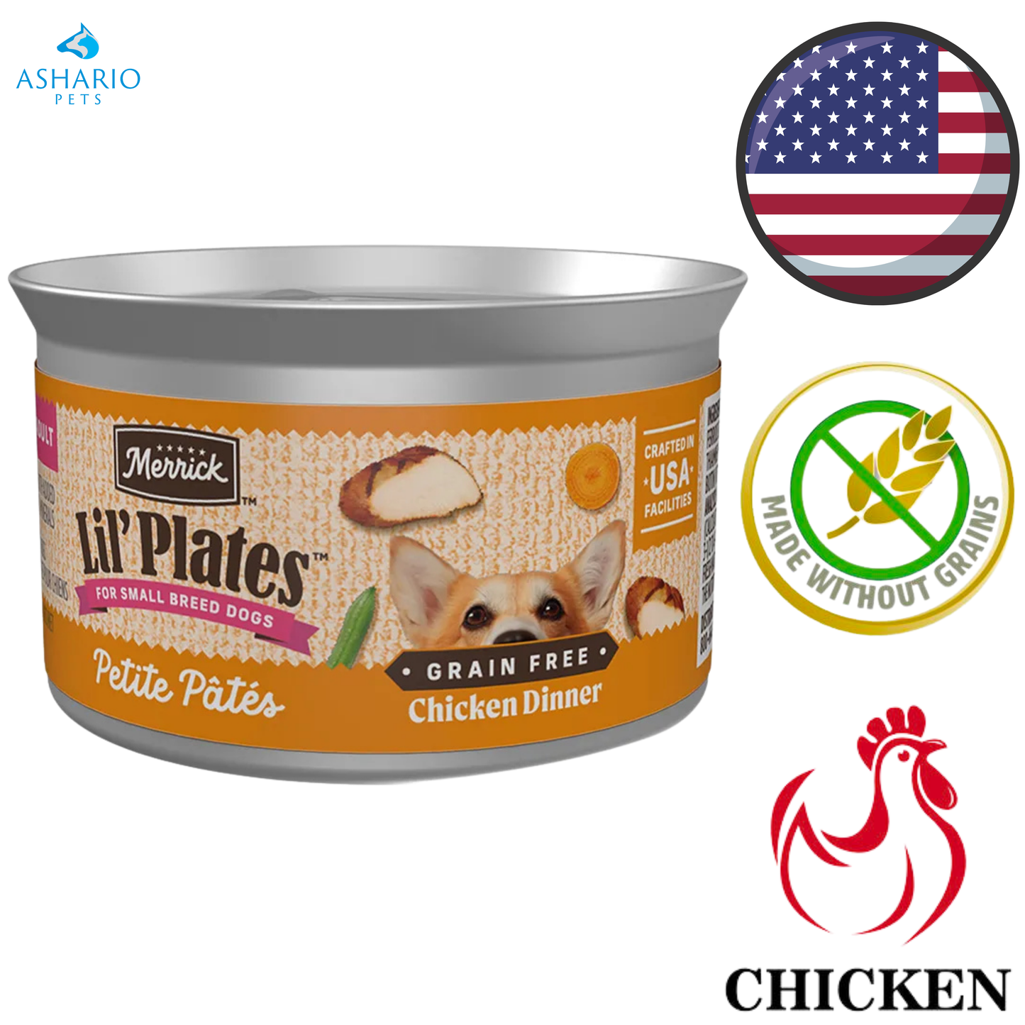 Merrick - Lil' Plates Petite Pate Chicken Dinner Canned Dog Food