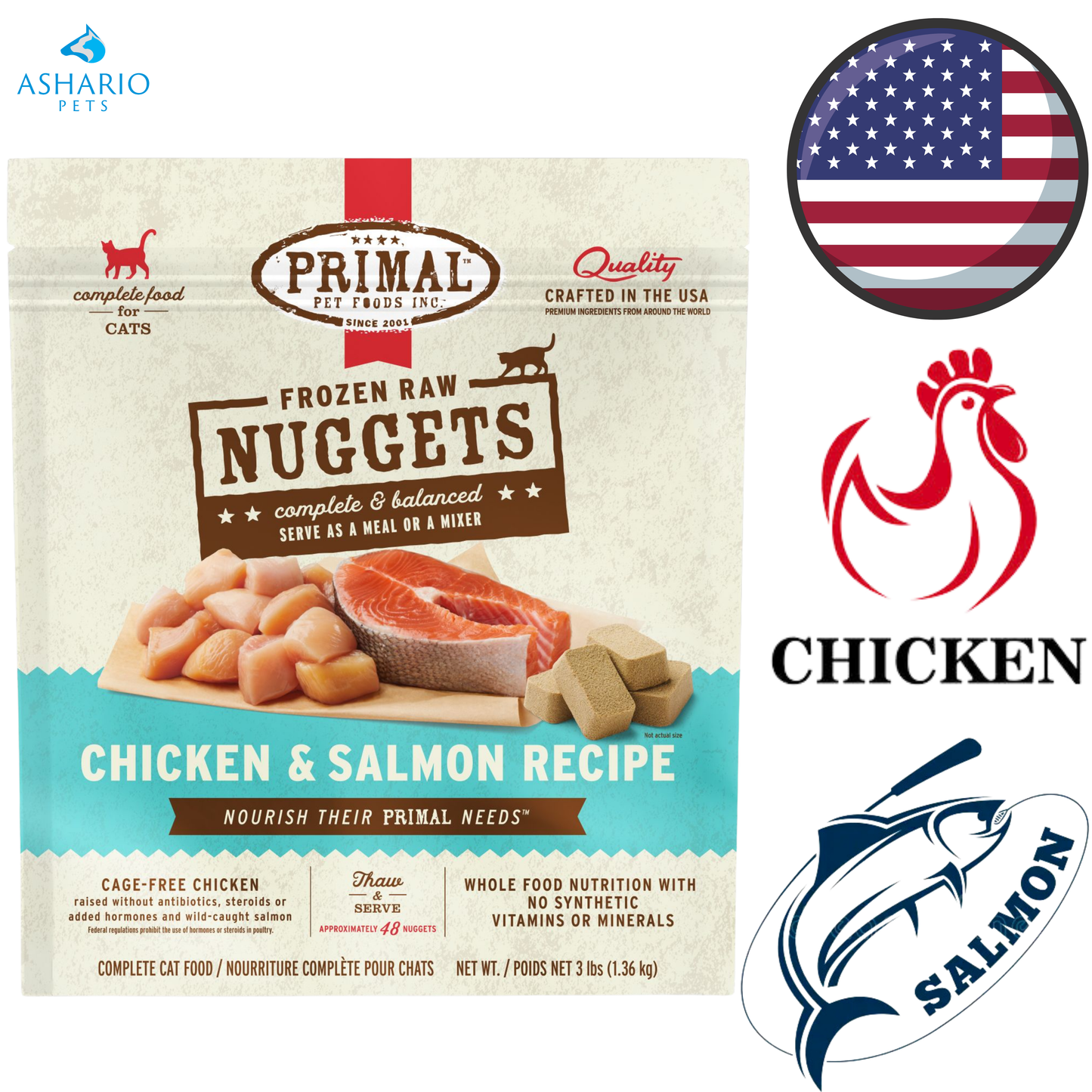 Primal - Chicken & Salmon Nuggets Freeze Dried Cat Food