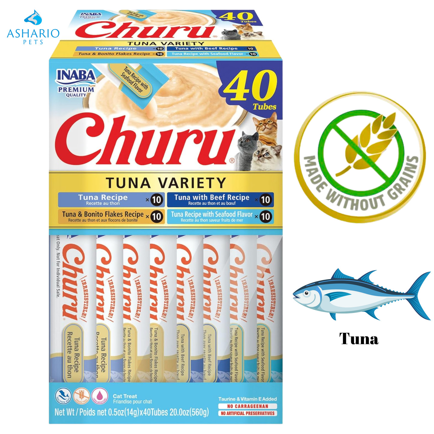Inaba - Churu Tuna Recipe Variety Pack Cat Treats