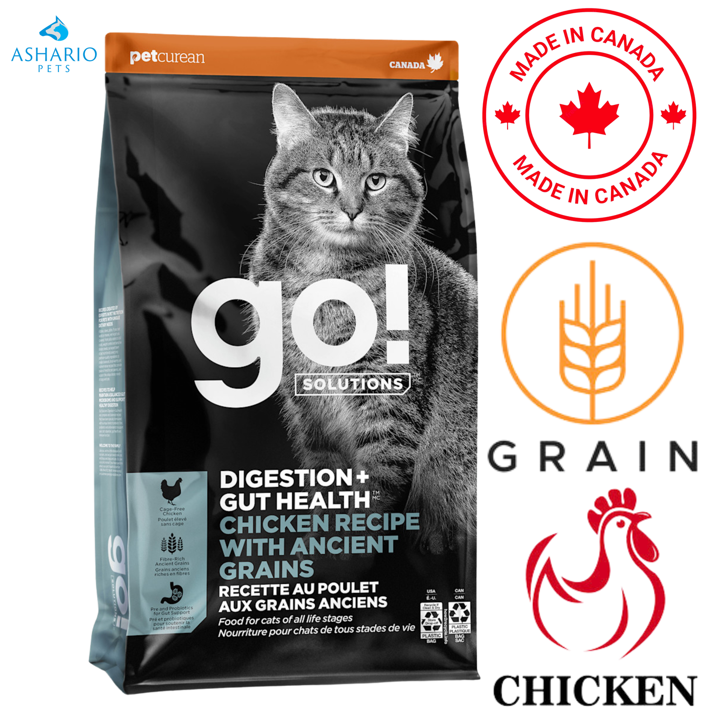 Go! Solutions - Digestion + Gut Health Chicken With Ancient Grains Dry Cat Food