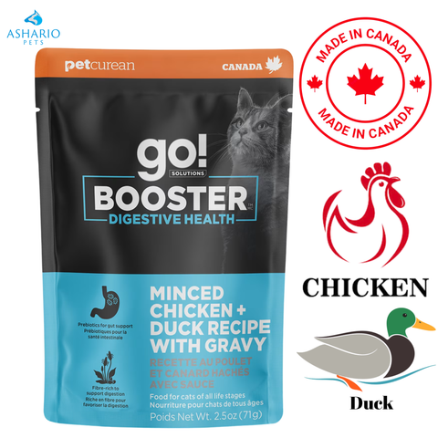 Go! Solutions - Booster Digestive Health Minced Chicken + Duck With Gravy Wet Cat Food Pouch — main