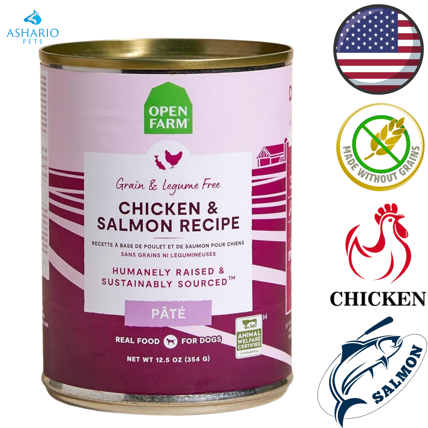 Open Farm - Grain Free Chicken & Salmon Pate Canned Dog Food