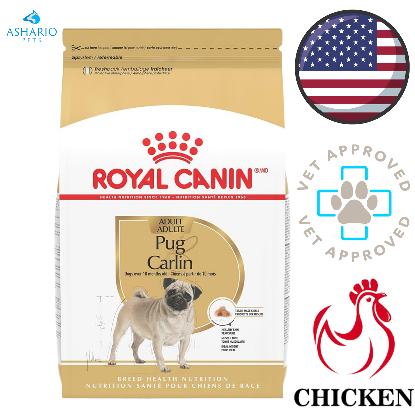 Royal Canin - Breed Health Nutrition Pug Adult Dry Dog Food