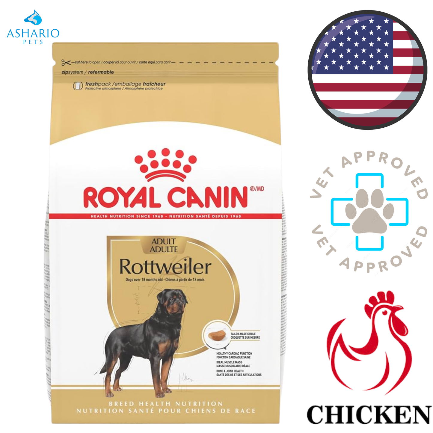Royal Canin - Breed Health Nutrition Rottweiler Adult Dry Dog Food