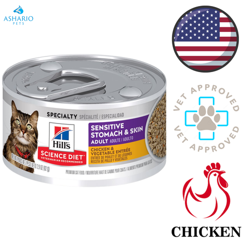 Hill's Science Diet - Sensitive Stomach & Skin Adult Chicken Entree Canned Cat Food — main