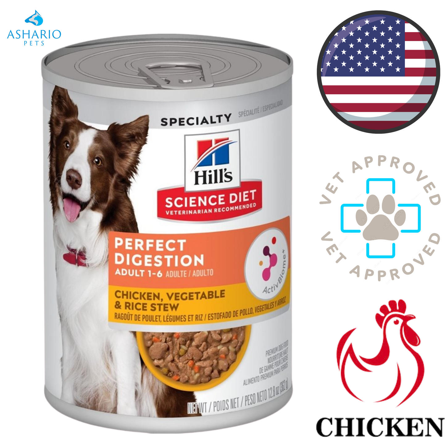 Hill's Science Diet - Perfect Digestion Chicken Vegetable & Rice Stew Canned Dog Food — main