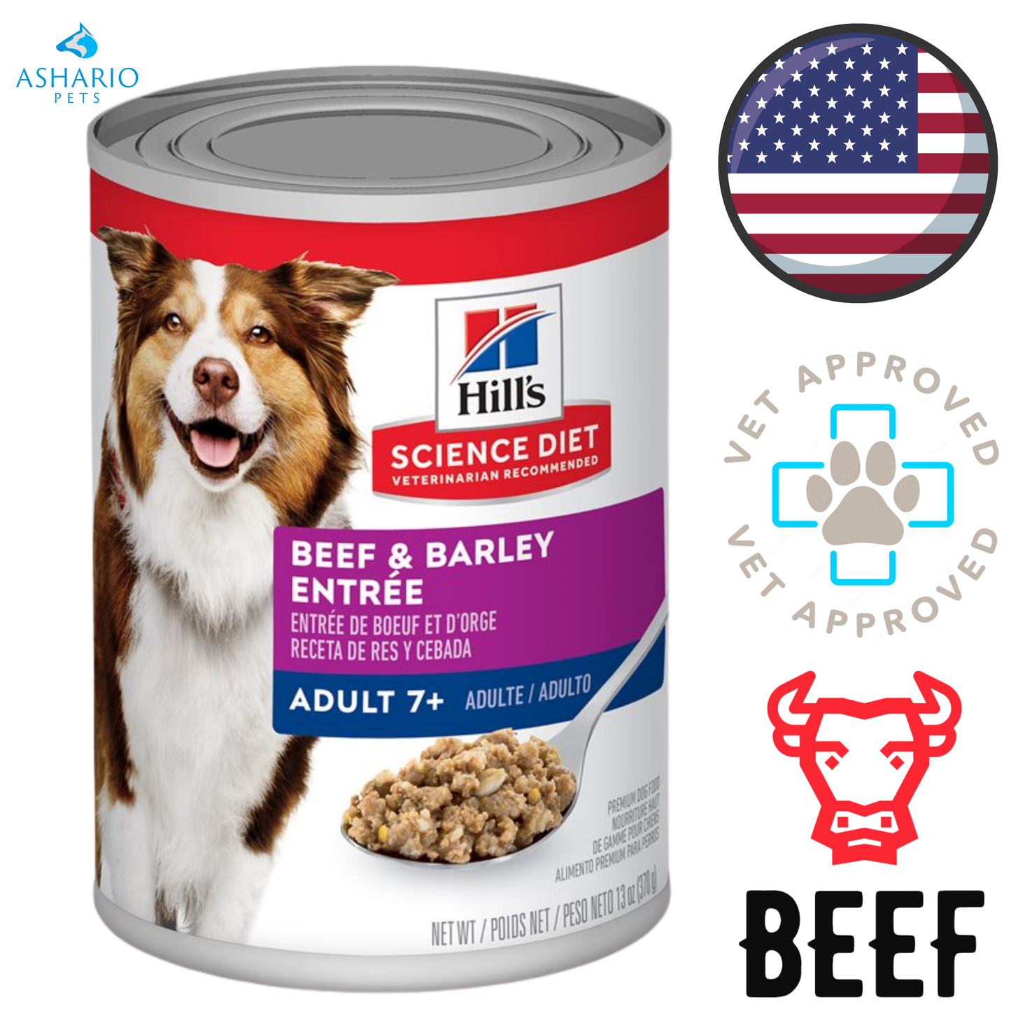 Hill's Science Diet - Beef & Barley Entree Senior 7+ Canned Dog Food