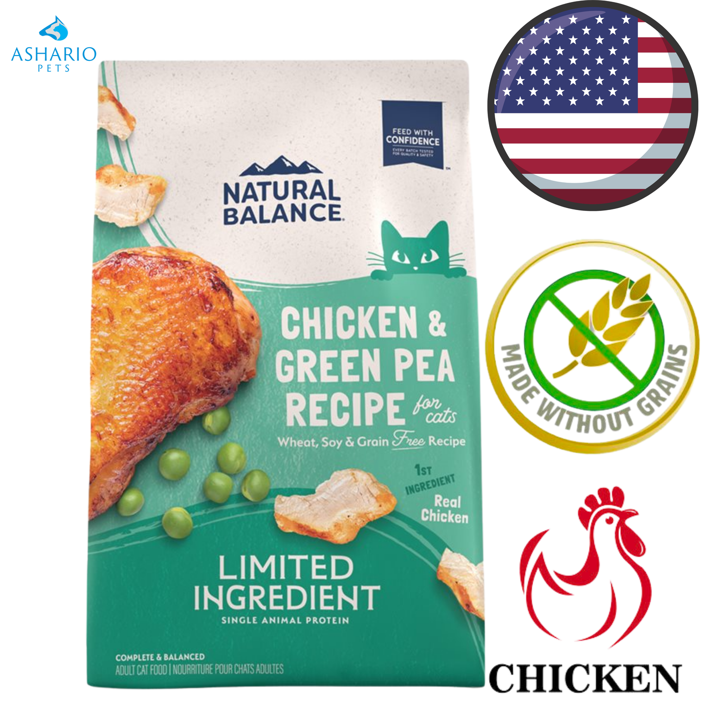 Natural Balance - Limited Ingredient Diet Green Pea & Chicken Dry Cat Food