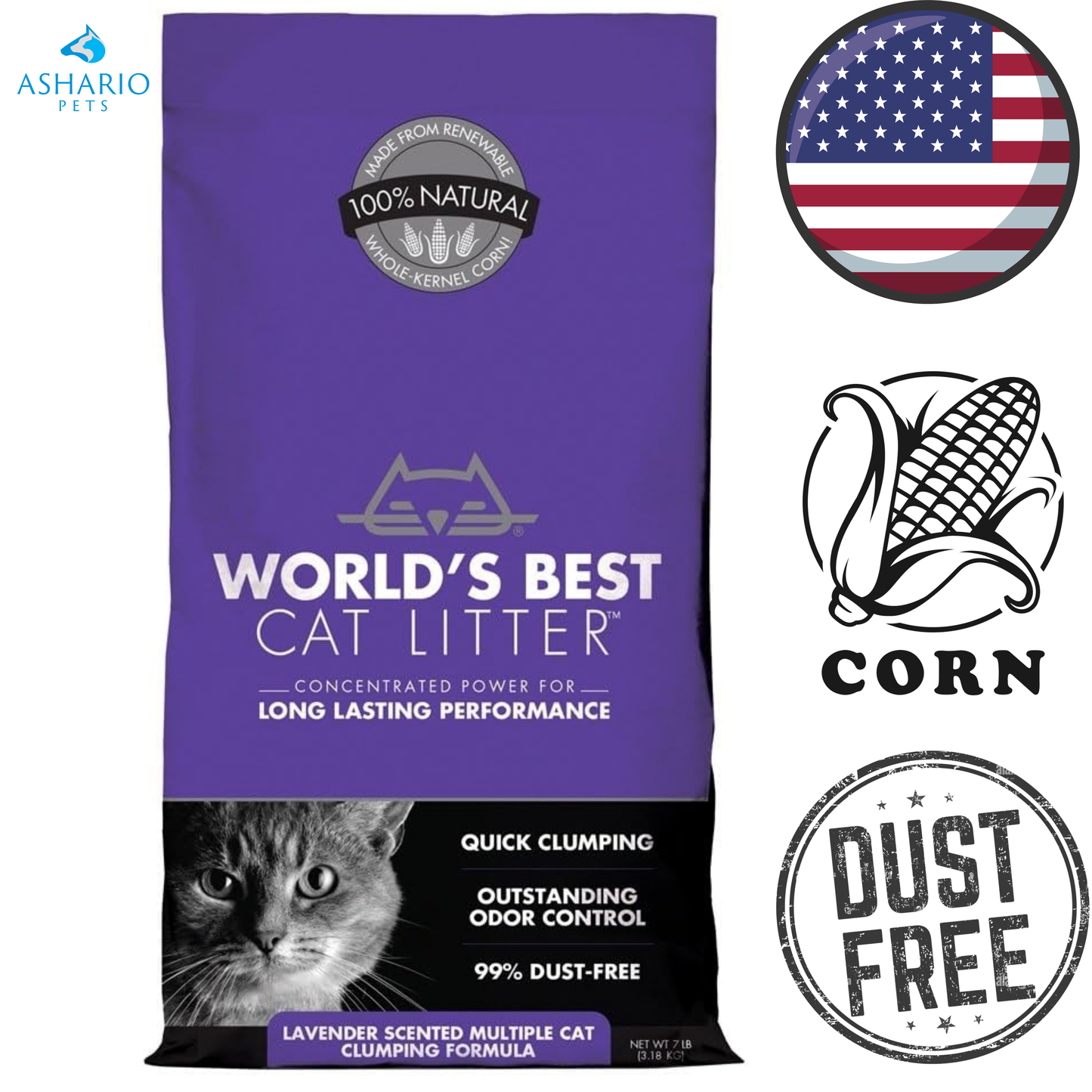 World's Best Cat Litter - Multiple Cat Lavender Scented Cat Litter
