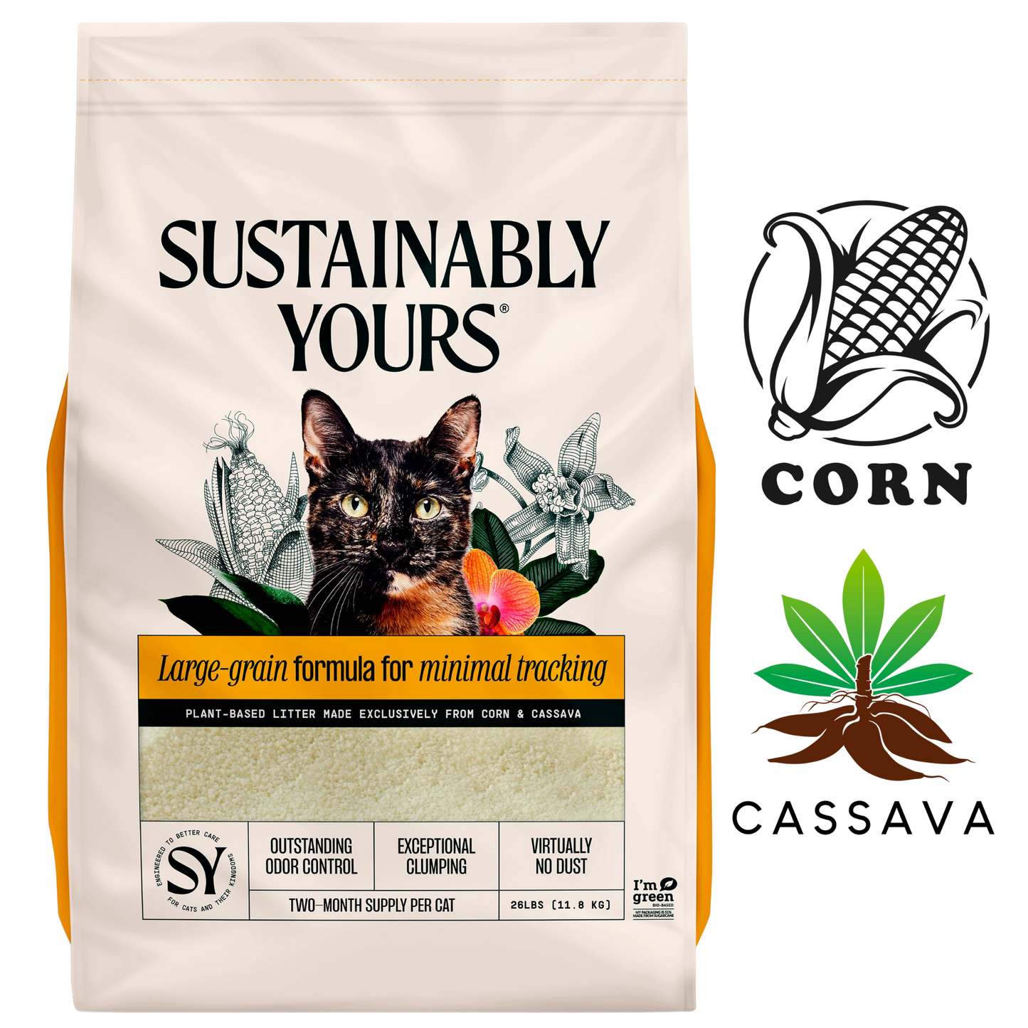 可持续猫粮 - 大颗粒配方,适合追踪能力较弱的猫 - 13 磅