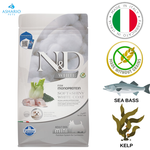 Farmina - Soft & Shiny White Coat Sea Bass & Kelp Adult Mini Dry Dog Food — main