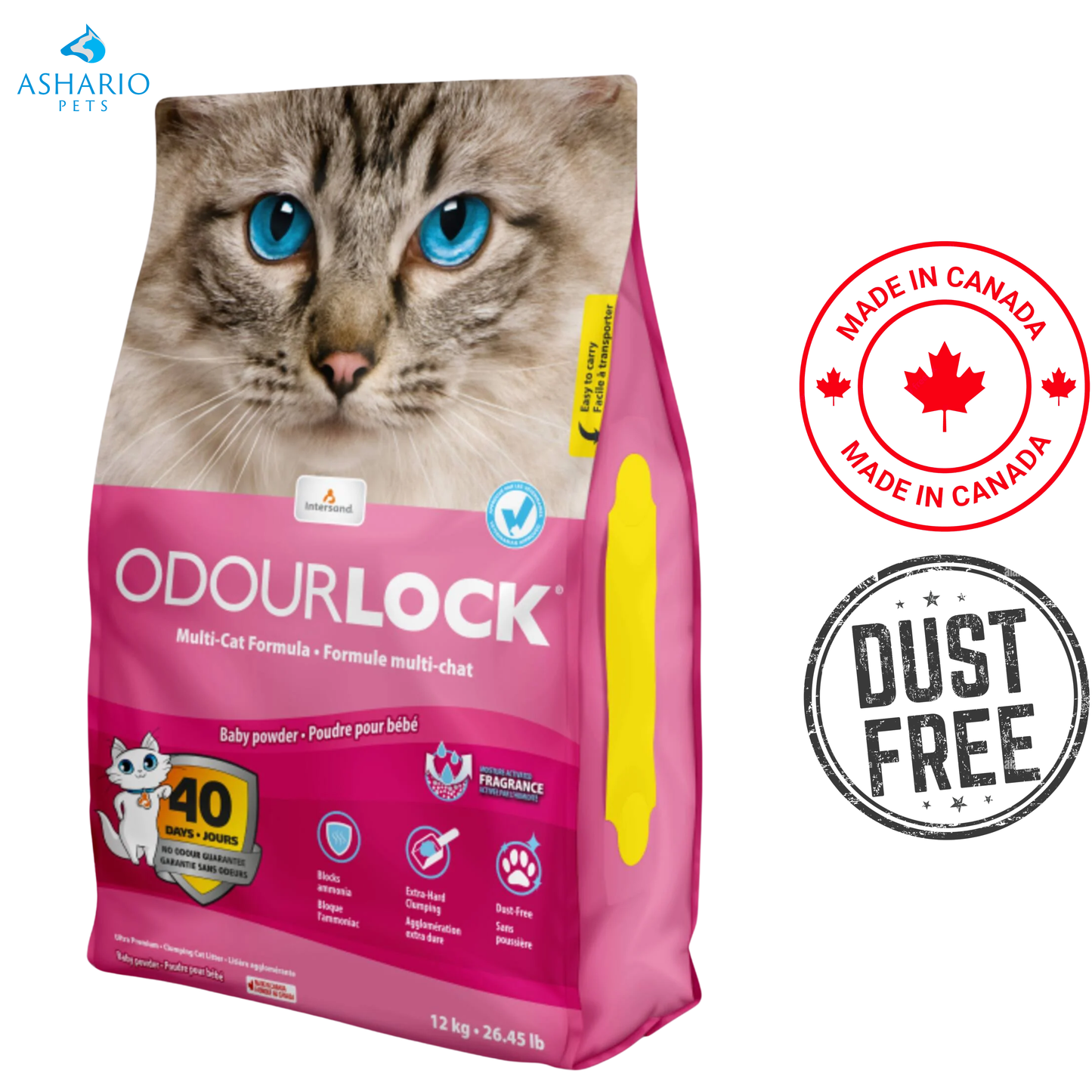 OdourLock - Ultra Premium Babypowder Clumping Cat Litter