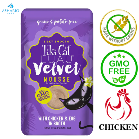 Tiki Cat - Luau Velvet Mousse Chicken & Egg Wet Cat Food Pouch