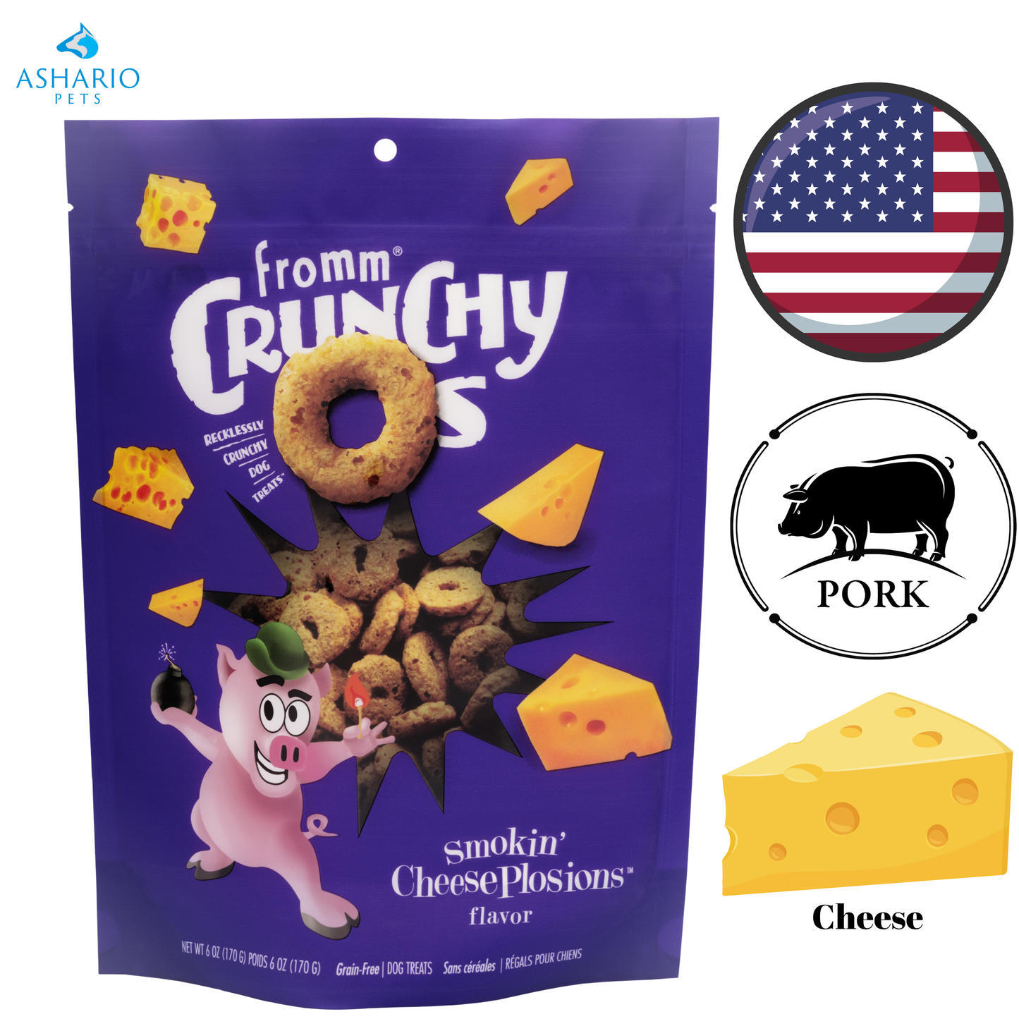 Fromm - Crunchy O's Smokin' CheesePlosions Dog Treats — main