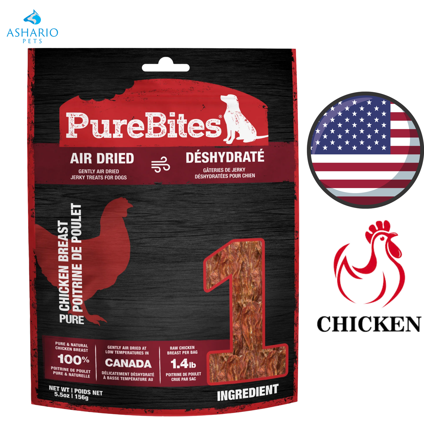 PureBites - Chicken Jerky Air Dried Dog Treats — main