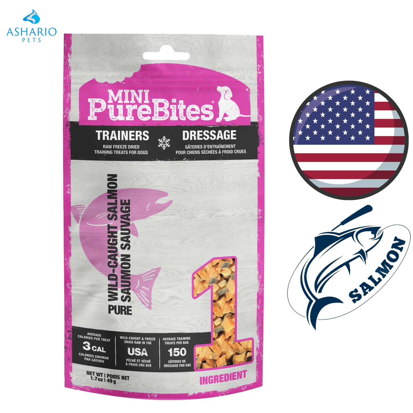 PureBites - Wild Caught Salmon Mini Trainers Freeze Dried Dog Treats — main